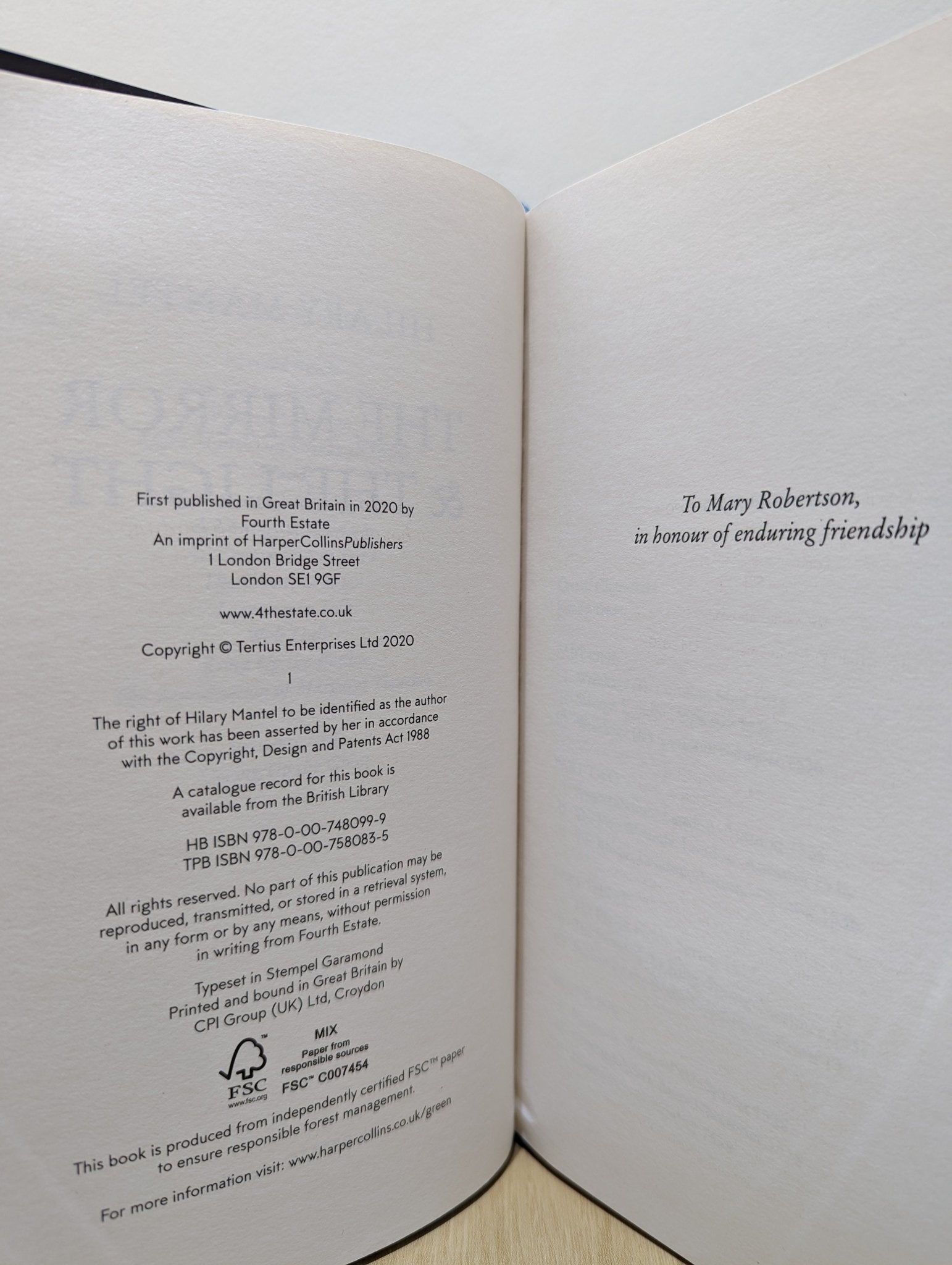 The Mirror and the Light by Hilary Mantel (Signed First Edition) - Fialta Books