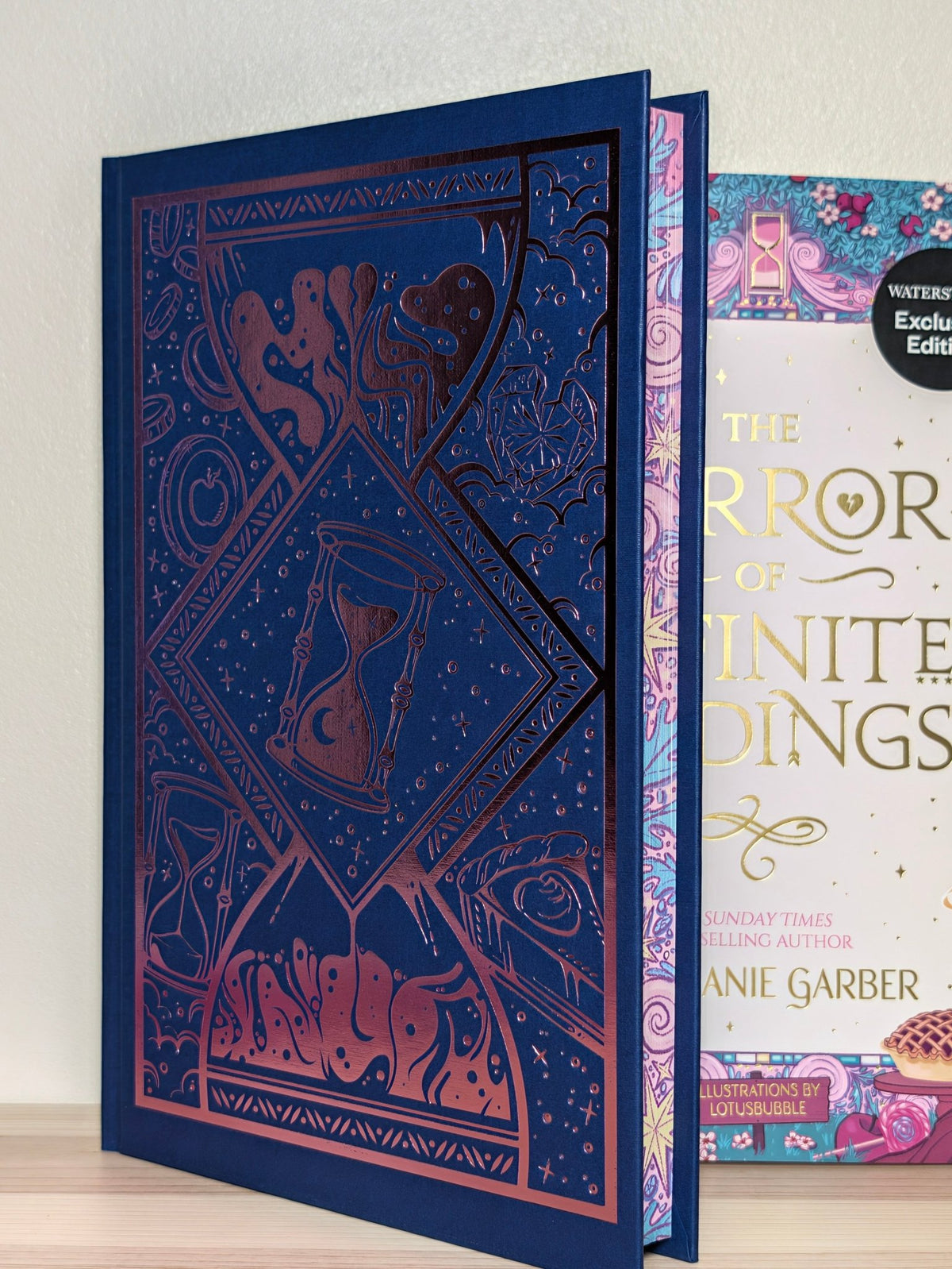 The Mirror of Infinite Endings by Stephanie Garber (First Edition with sprayed edges and hourglass cover) - Fialta Books