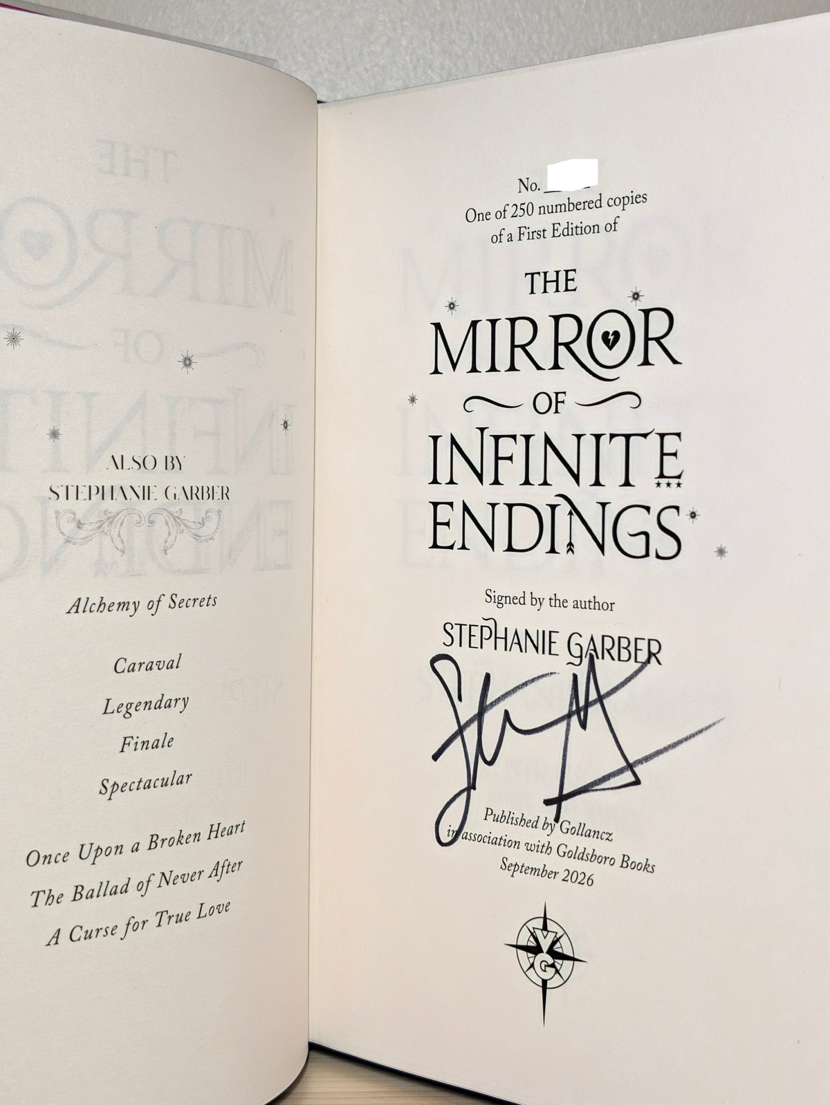 The Mirror of Infinite Endings by Stephanie Garber (Signed Numbered First Edition with sprayed edges) - Fialta Books