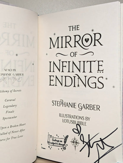 The Mirror of Infinite Endings by Stephanie Garber (Signed with sprayed edges and broken heart cover) - Fialta Books