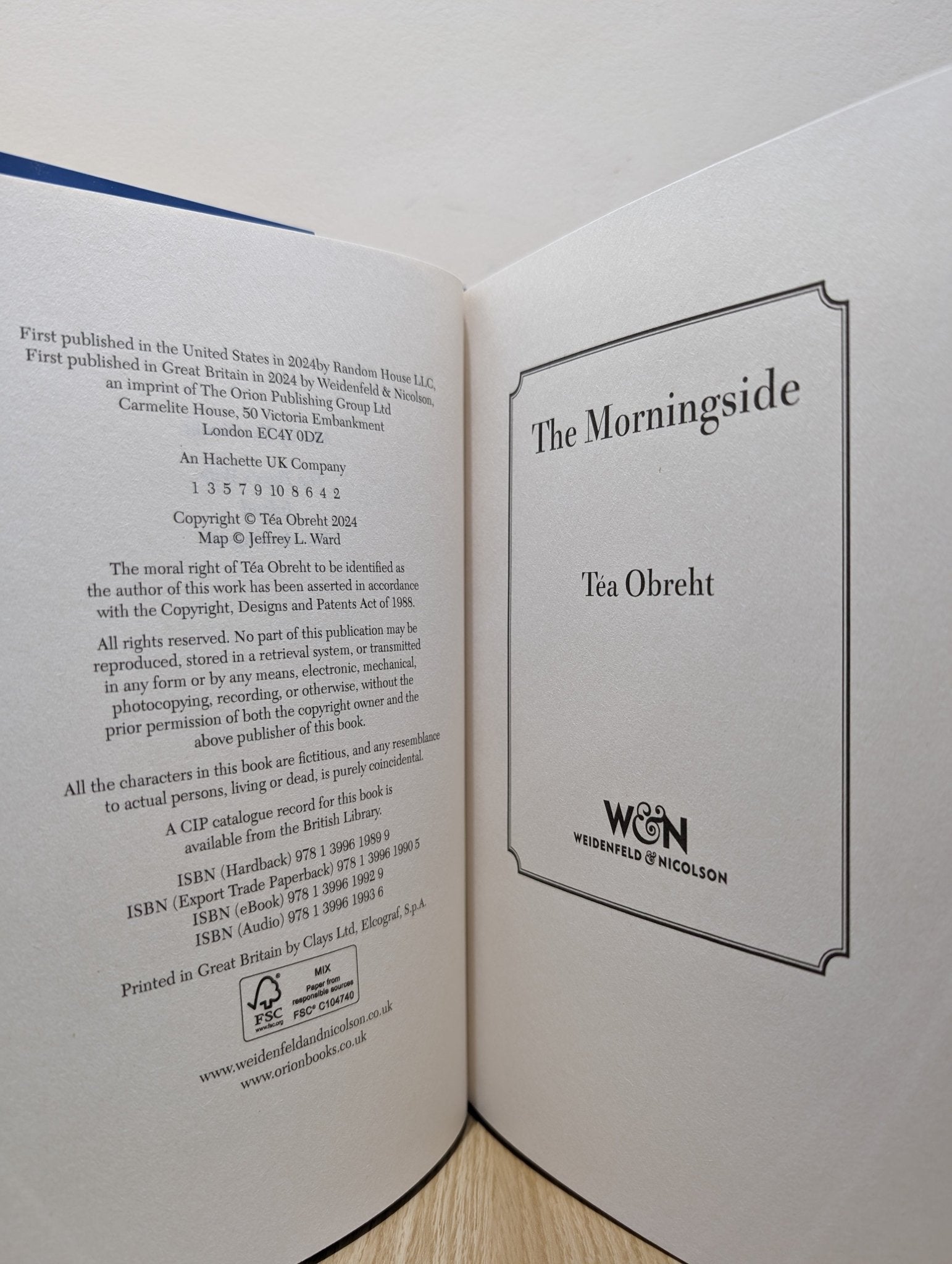 The Morningside: A Novel by Tea Obreht (Signed First Edition) - Fialta Books