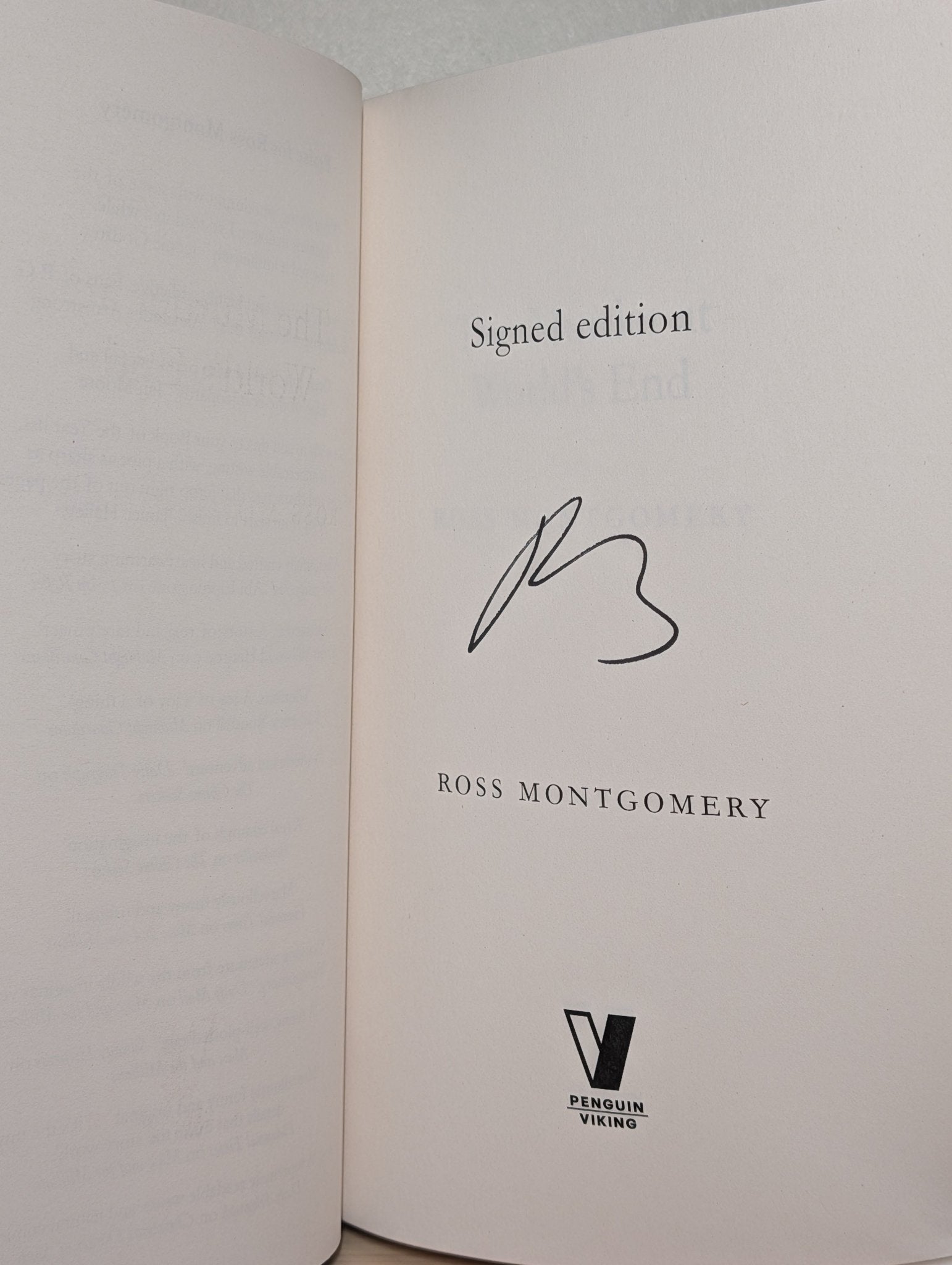 The Murder at World's End by Ross Montgomery (Signed First Edition) - Fialta Books