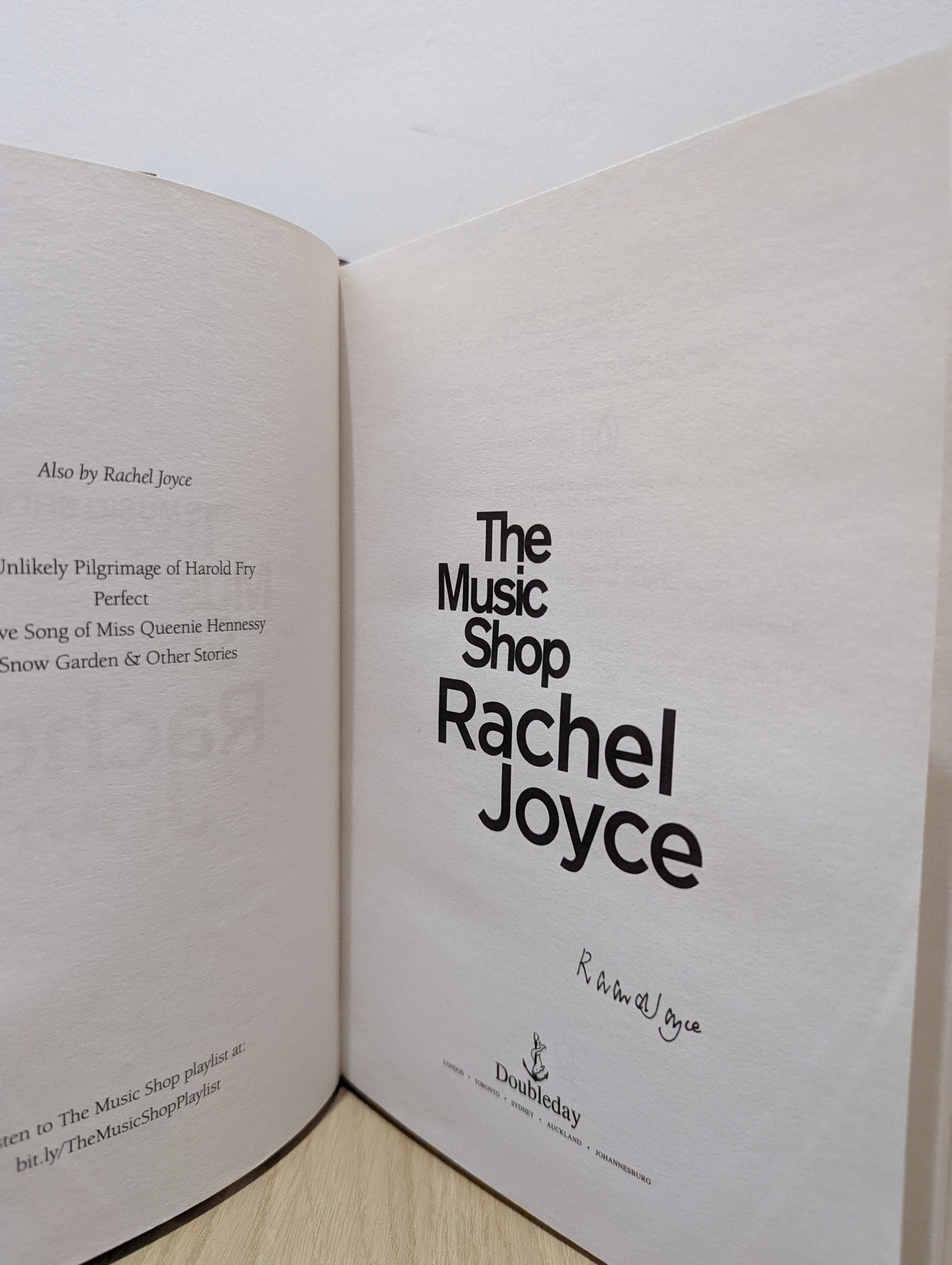 The Music Shop by Rachel Joyce (Signed First Edition) - Fialta Books