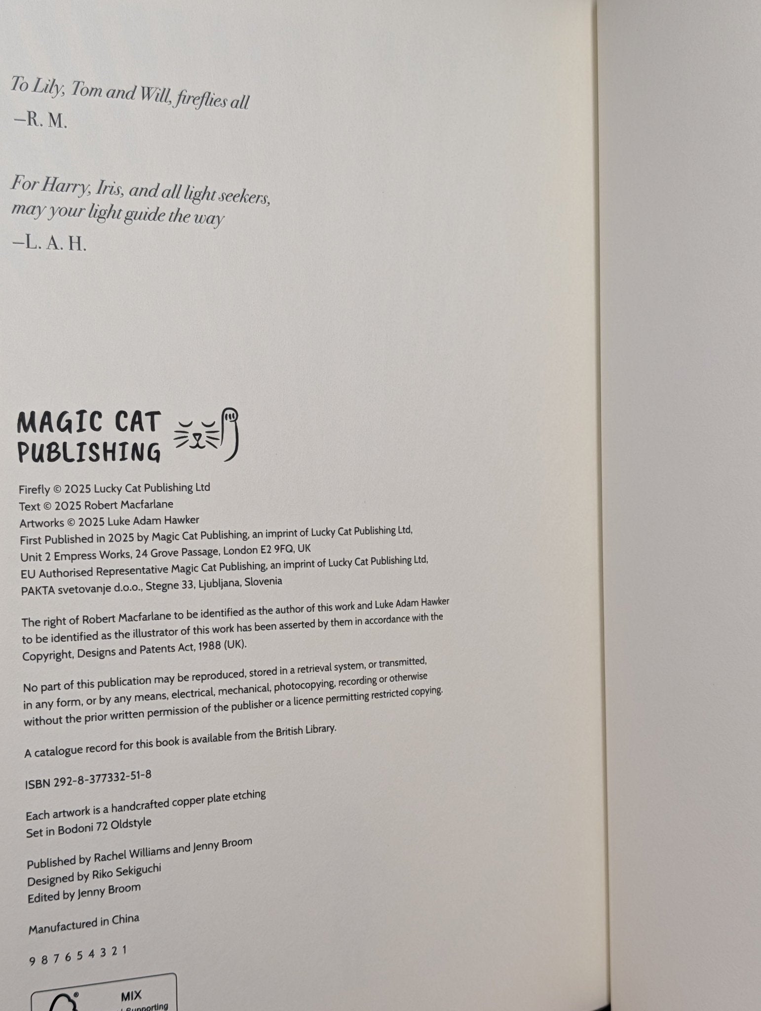 The Night Creatures: Firefly by Robert Macfarlane (with Signed Print) - Fialta Books