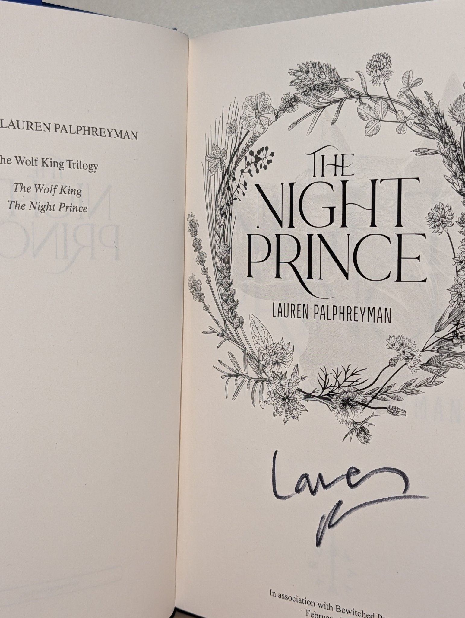 The Night Prince by Lauren Palphreyman (Signed First Edition with sprayed edges) - Fialta Books