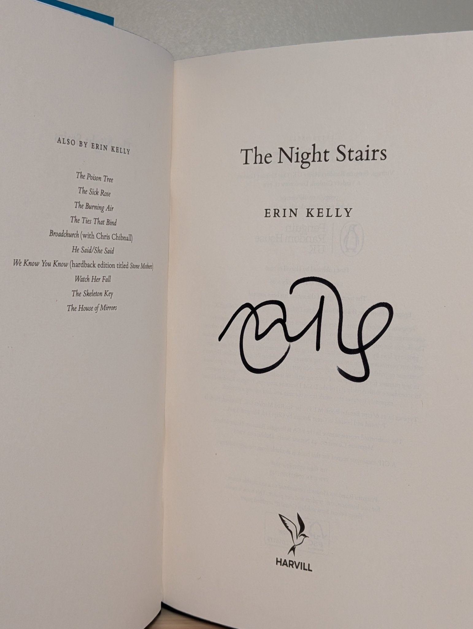 The Night Stairs by Erin Kelly (Signed First Edition with sprayed edges) - Fialta Books