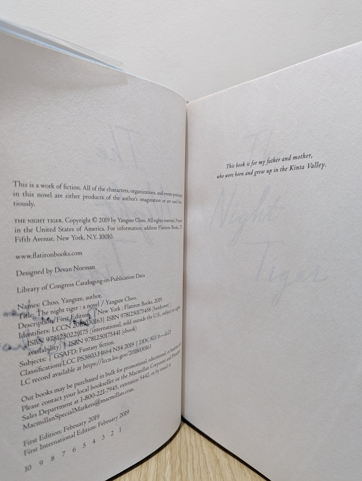 The Night Tiger by Yangsze Choo (Signed First Edition) - Fialta Books
