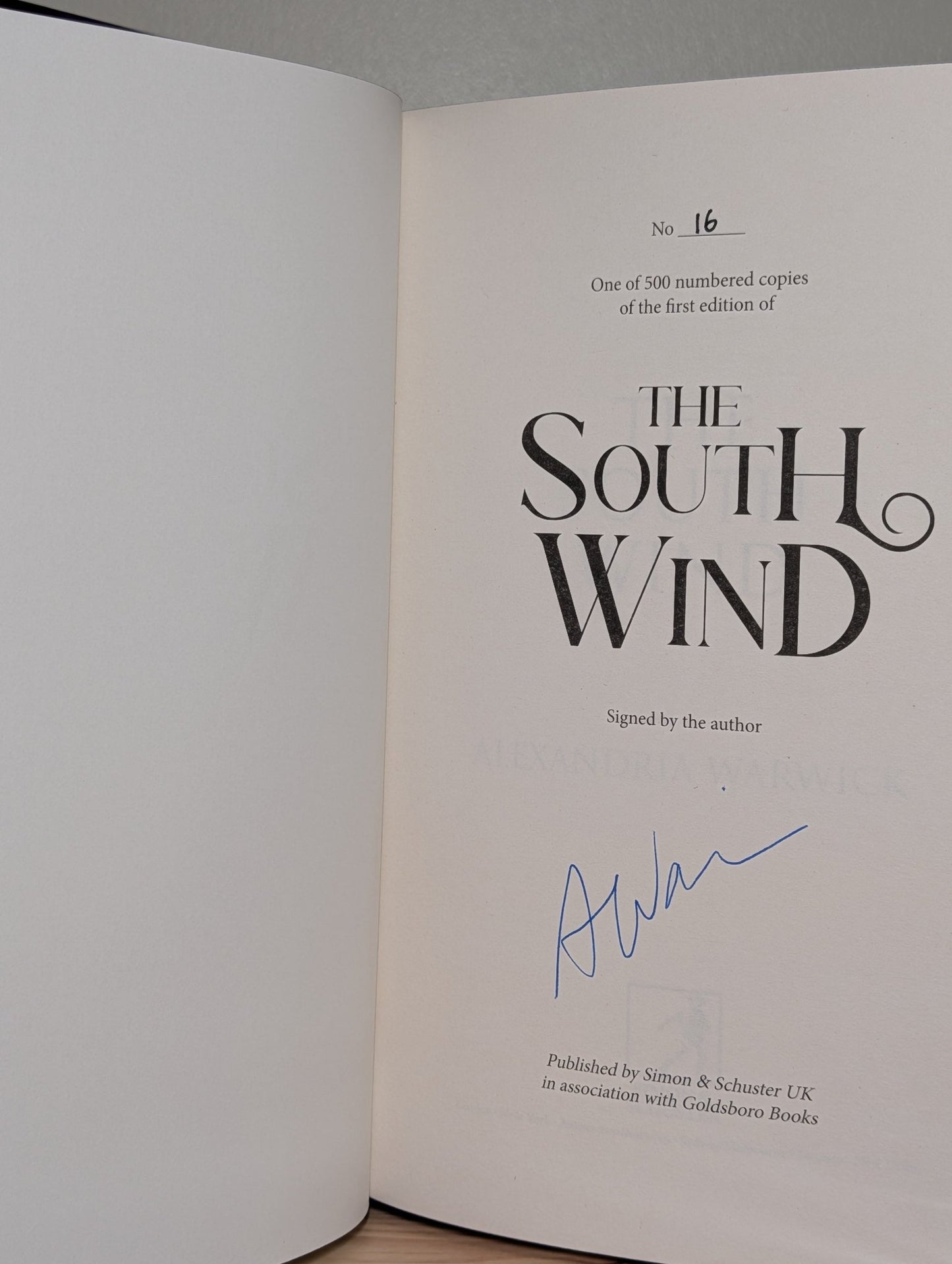 The North Wind; West Wind; South Wind; East Wind by Alexandria Warwick (Signed with sprayed edges) - Fialta Books