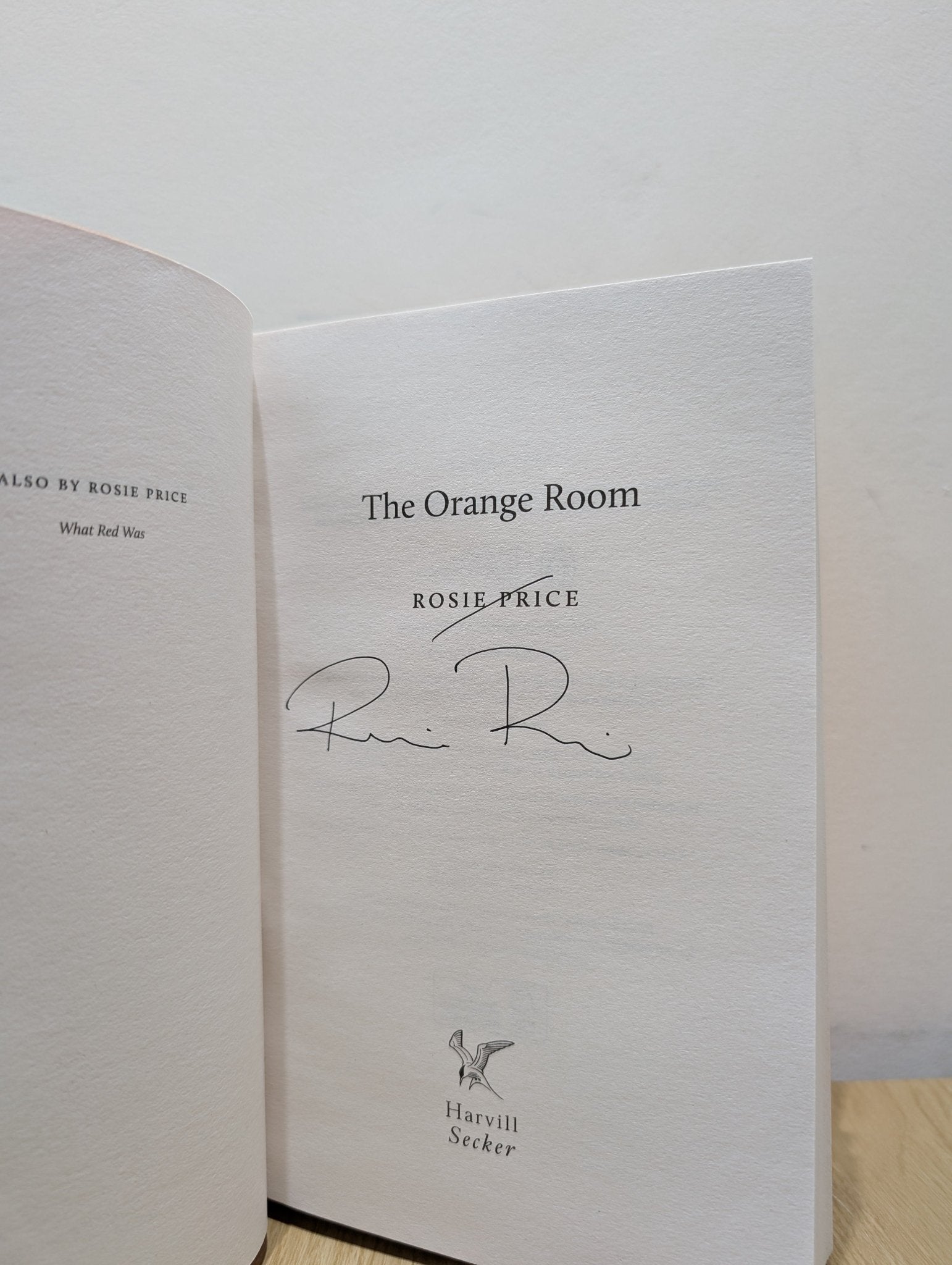 The Orange Room by Rosie Price (Signed First Edition) - Fialta Books