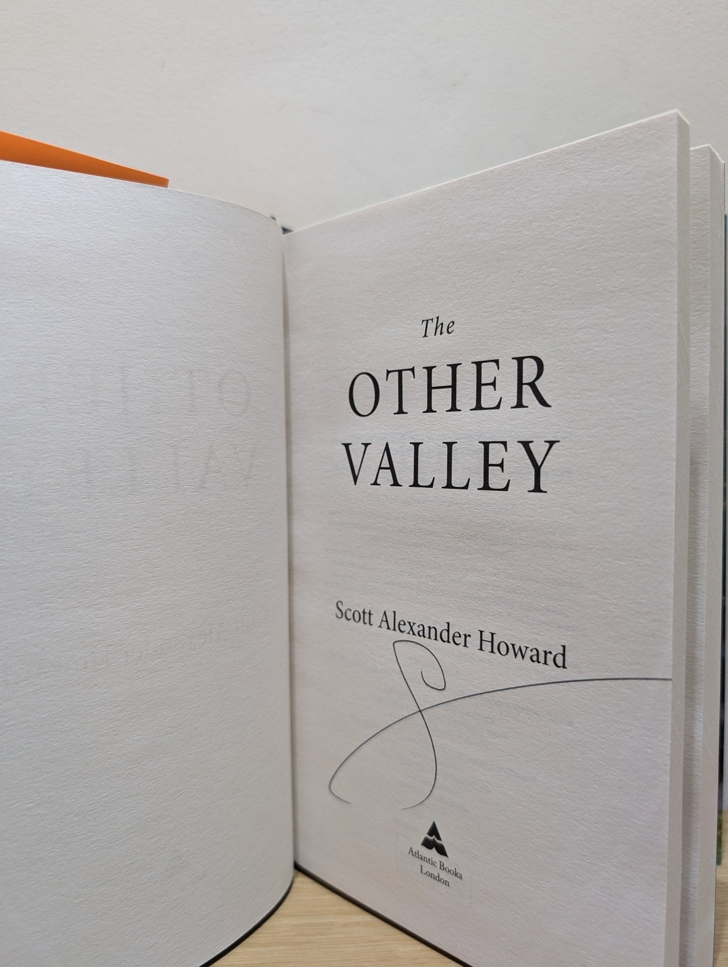 The Other Valley by Scott Alexander Howard (Signed First Edition) - Fialta Books
