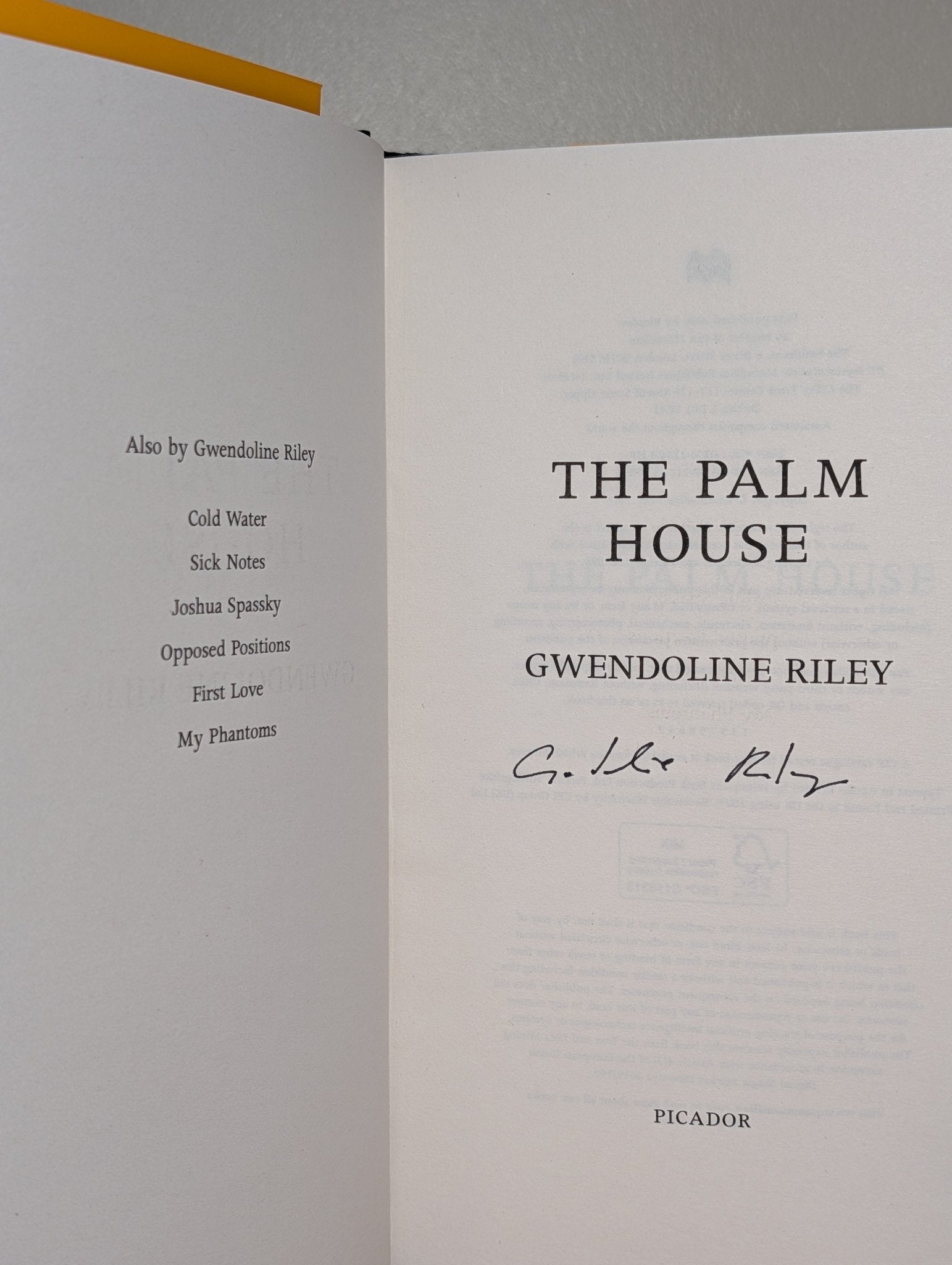 The Palm House by Gwendoline Riley (Signed First Edition) - Fialta Books