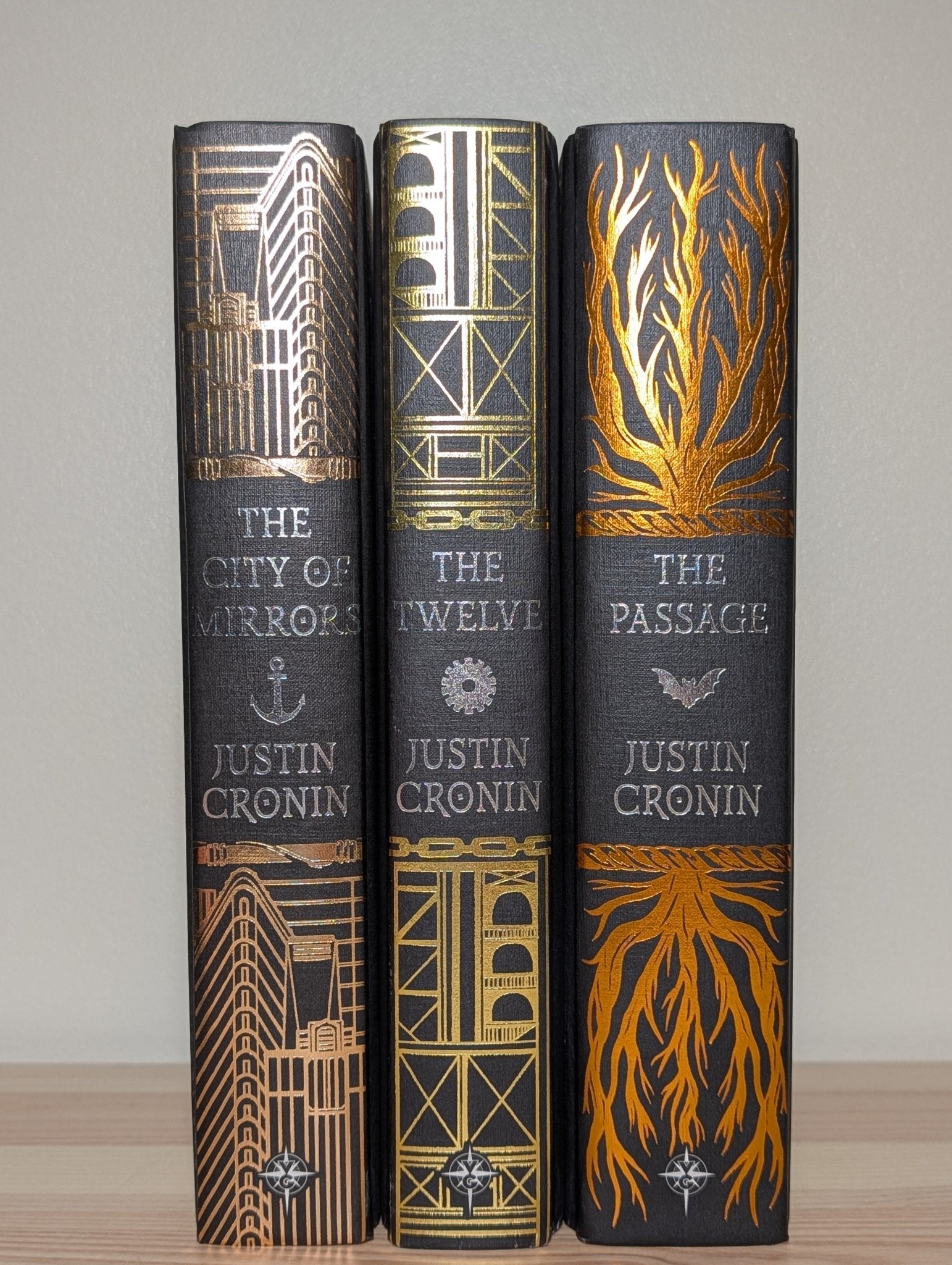 The Passage; The Twelve; City of Mirrors by Justin Cronin (Signed Deluxe Edition with sprayed edges) - Fialta Books