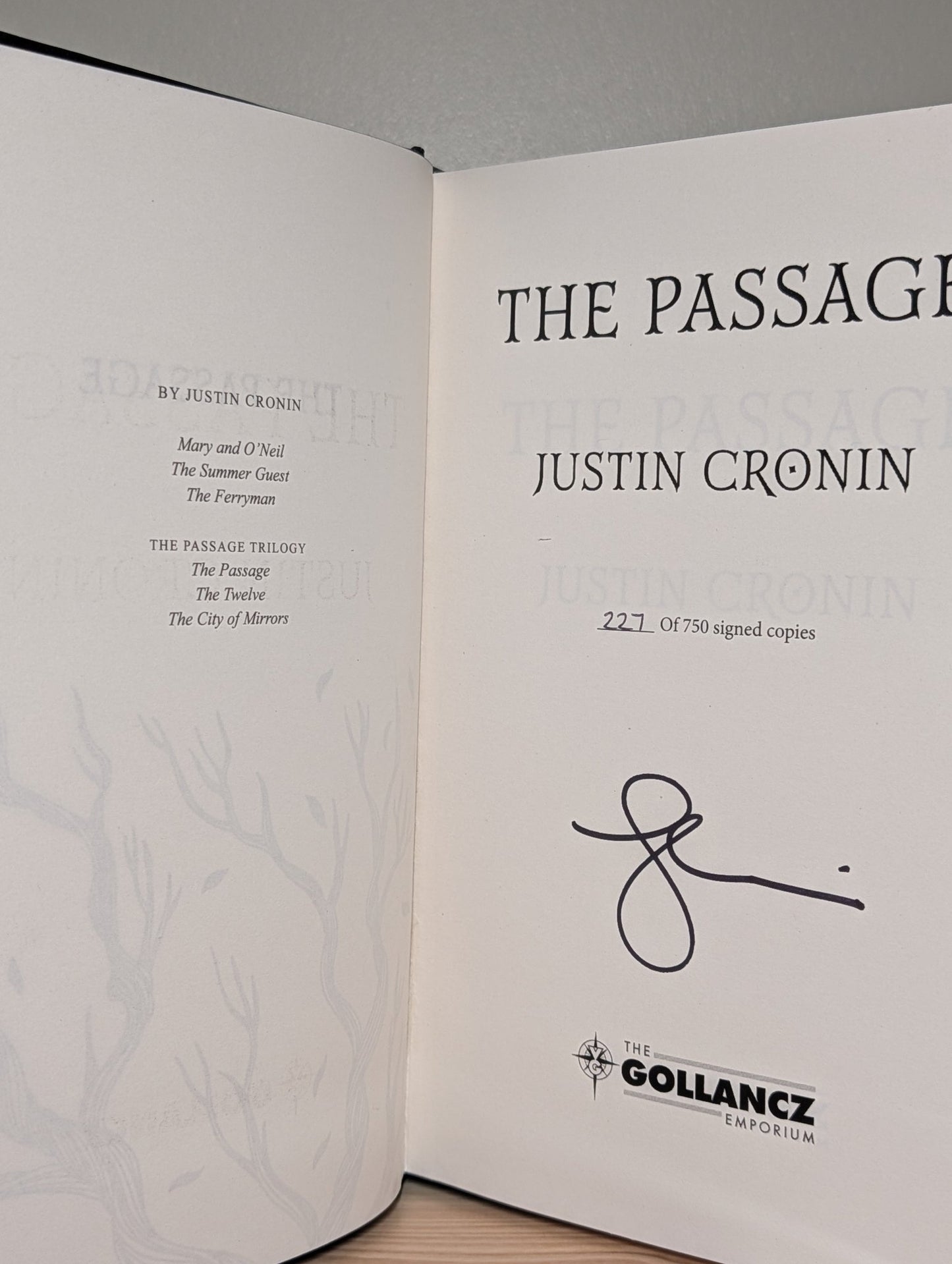 The Passage; The Twelve; City of Mirrors by Justin Cronin (Signed Deluxe Edition with sprayed edges) - Fialta Books