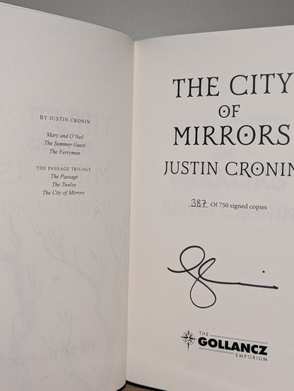 The Passage; The Twelve; City of Mirrors by Justin Cronin (Signed Deluxe Edition with sprayed edges) - Fialta Books