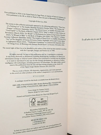The Passing of the Dragon and Other Stories by Ken Liu (Signed First Edition) - Fialta Books