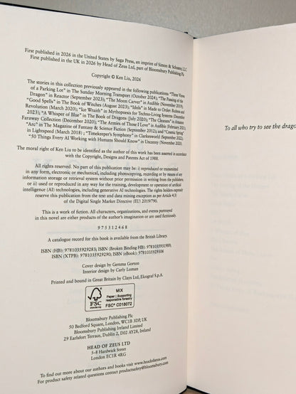 The Passing of the Dragon and Other Stories by Ken Liu (Signed First Edition with sprayed edges) - Fialta Books