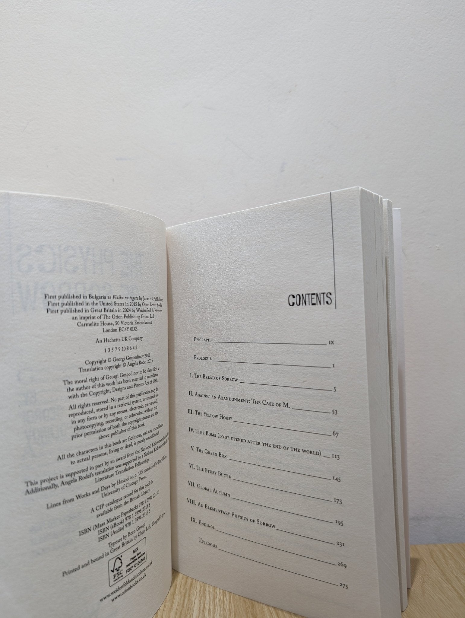 The Physics of Sorrow by Georgi Gospodinov (First Edition) - Fialta Books