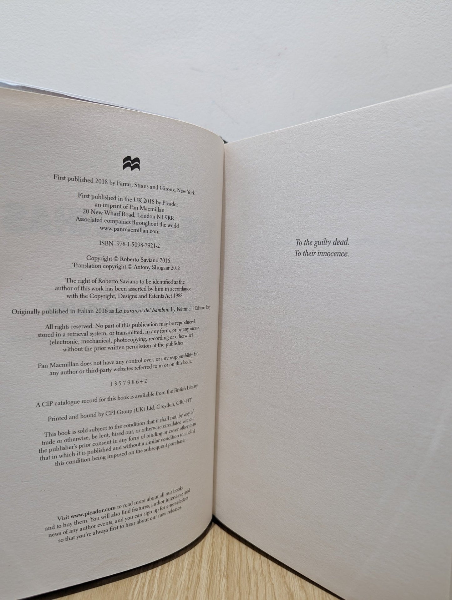 The Piranhas by Roberto Saviano (Signed First Edition) - Fialta Books