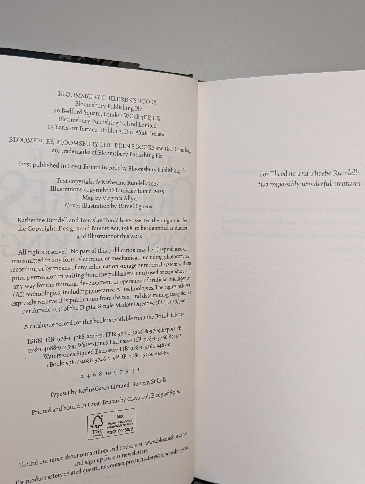 The Poisoned King by Katherine Rundell (Signed with sprayed edges) - Fialta Books