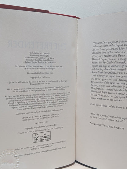 The Pretender by Jo Harkin (Signed First Edition with sprayed edges) - Fialta Books