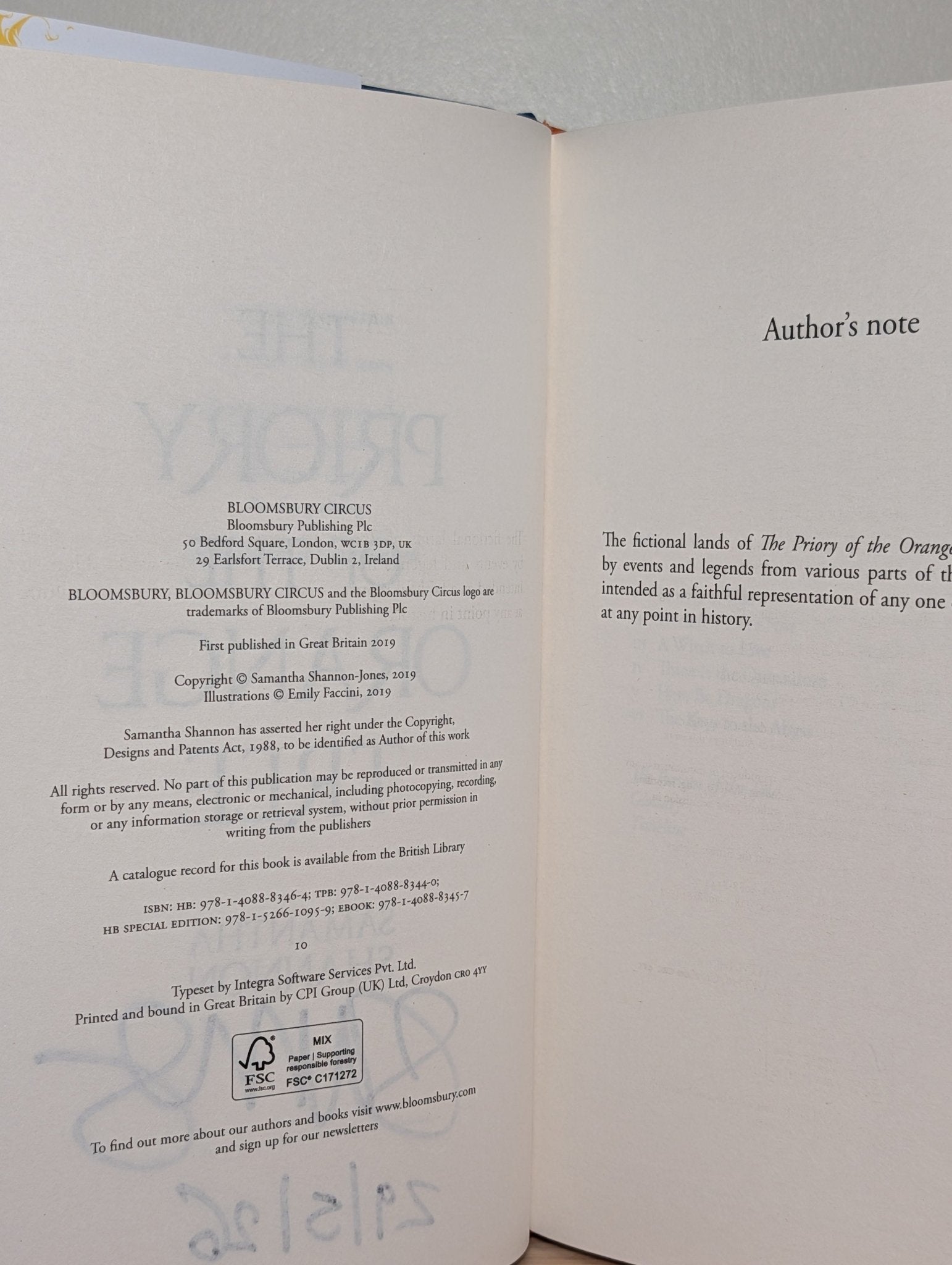 The Priory of the Orange Tree by Samantha Shannon (Signed Dated) - Fialta Books