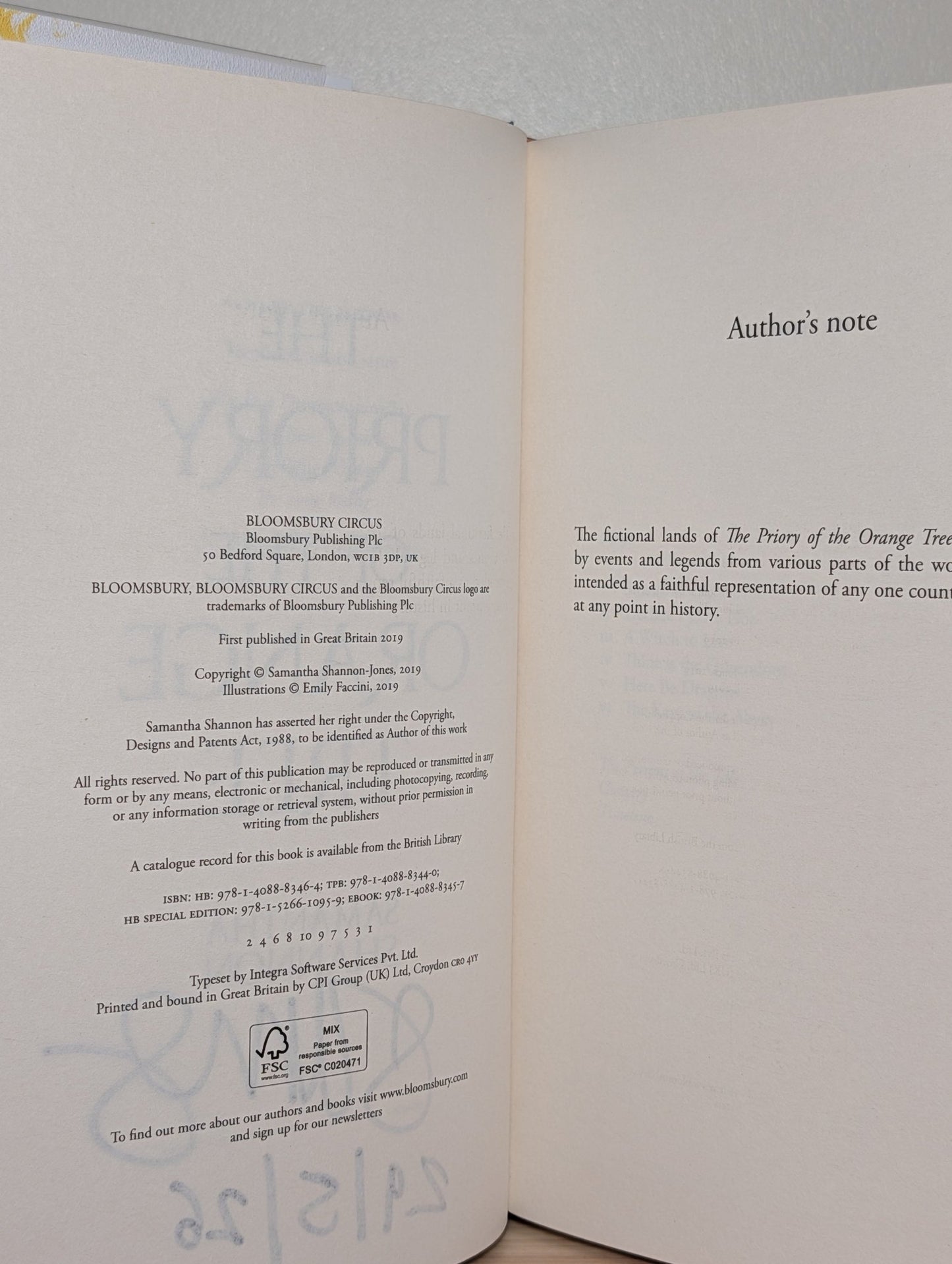 The Priory of the Orange Tree by Samantha Shannon (Signed Dated First Edition) - Fialta Books
