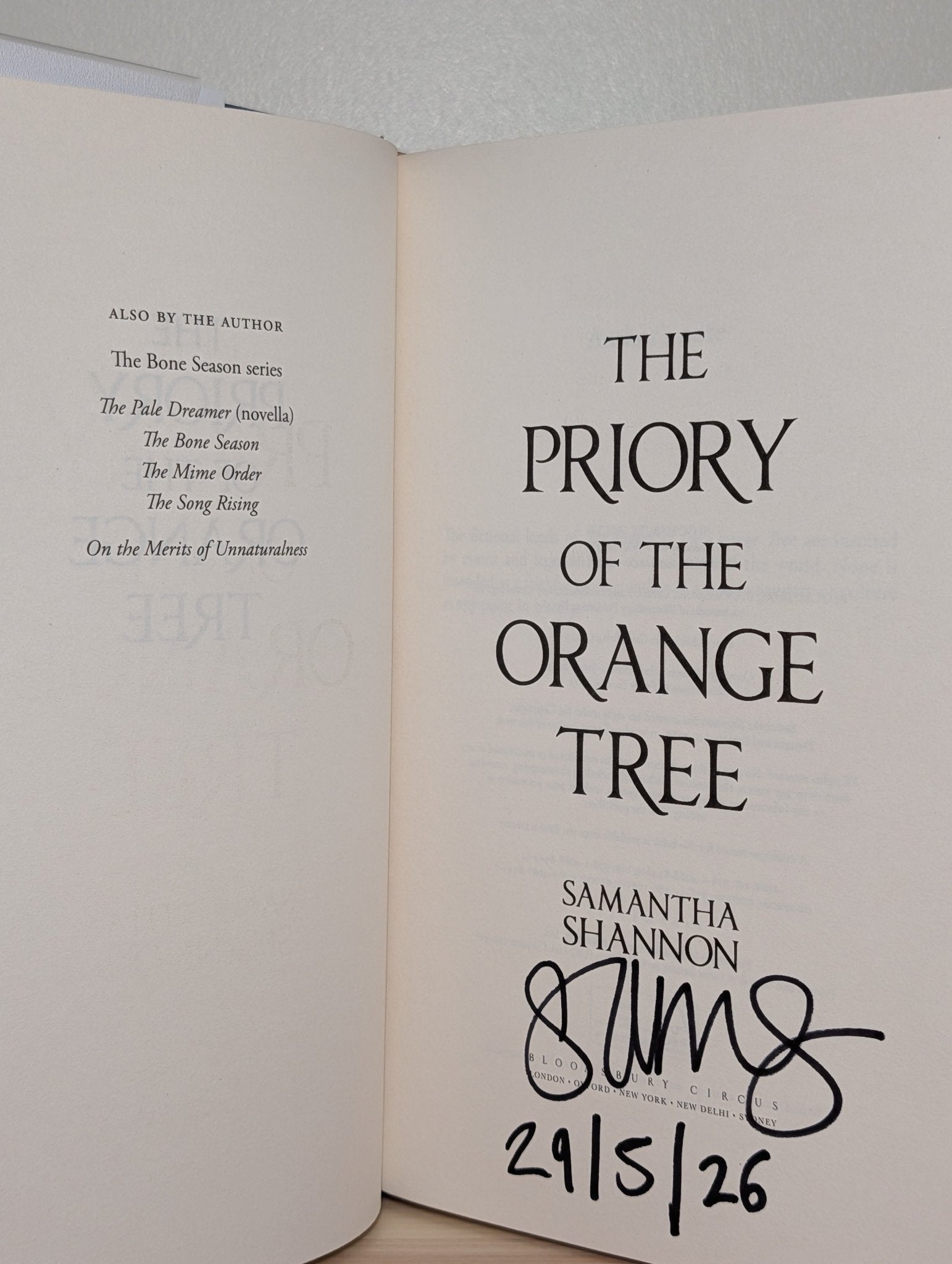 The Priory of the Orange Tree by Samantha Shannon (Signed Dated First Edition) - Fialta Books