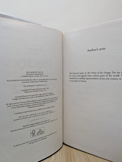 The Priory of the Orange Tree by Samantha Shannon (Signed True First Edition) - Fialta Books