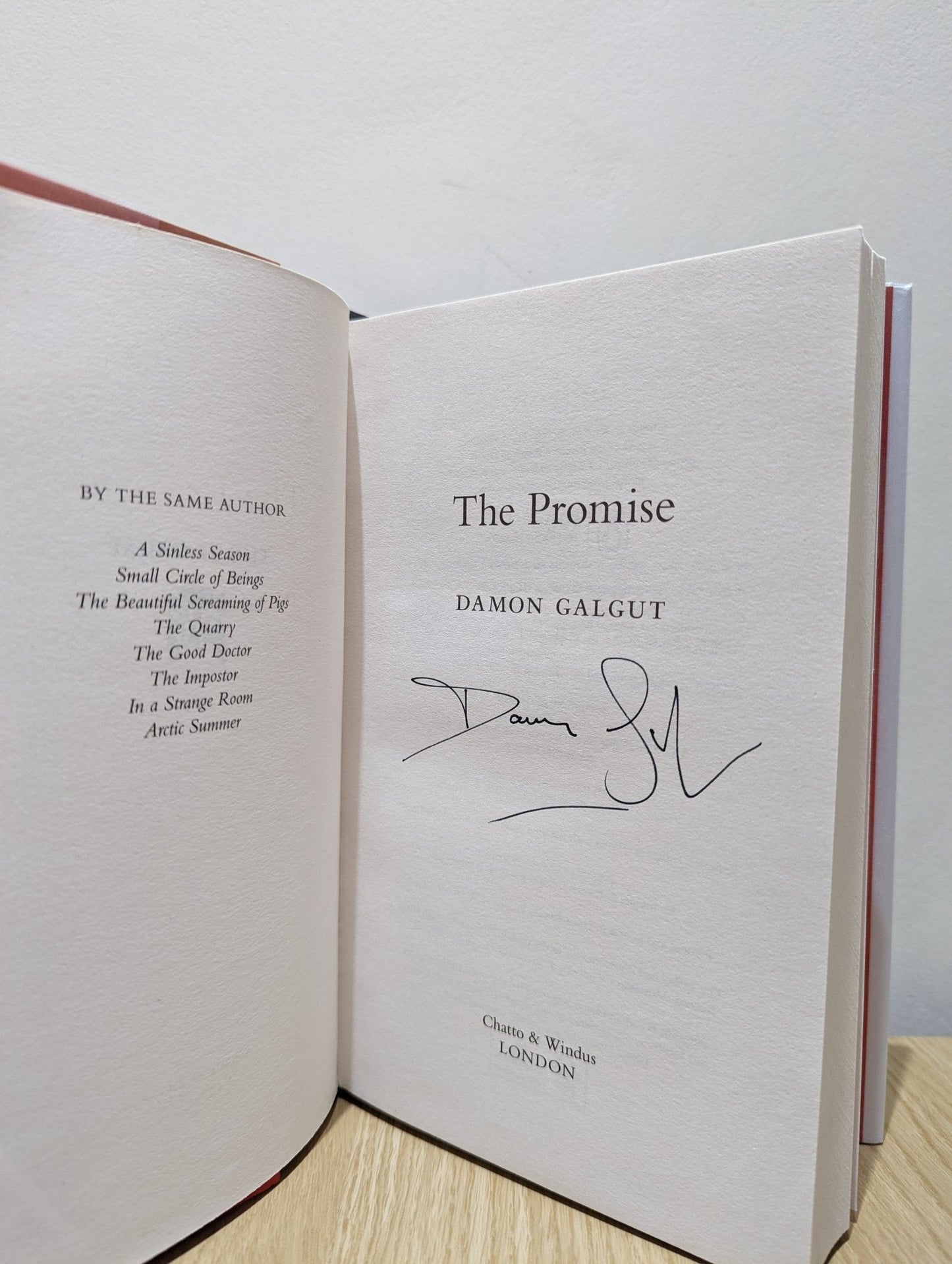 The Promise by Damon Galgut (Signed First Edition) - Fialta Books