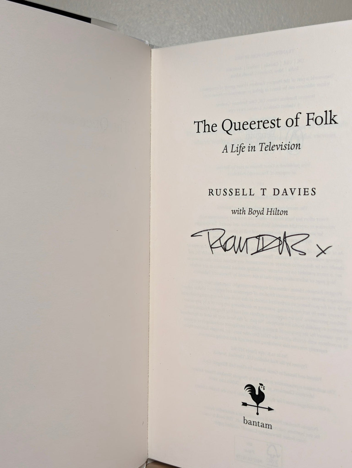 The Queerest of Folk by Russell T Davies (Signed First Edition) - Fialta Books