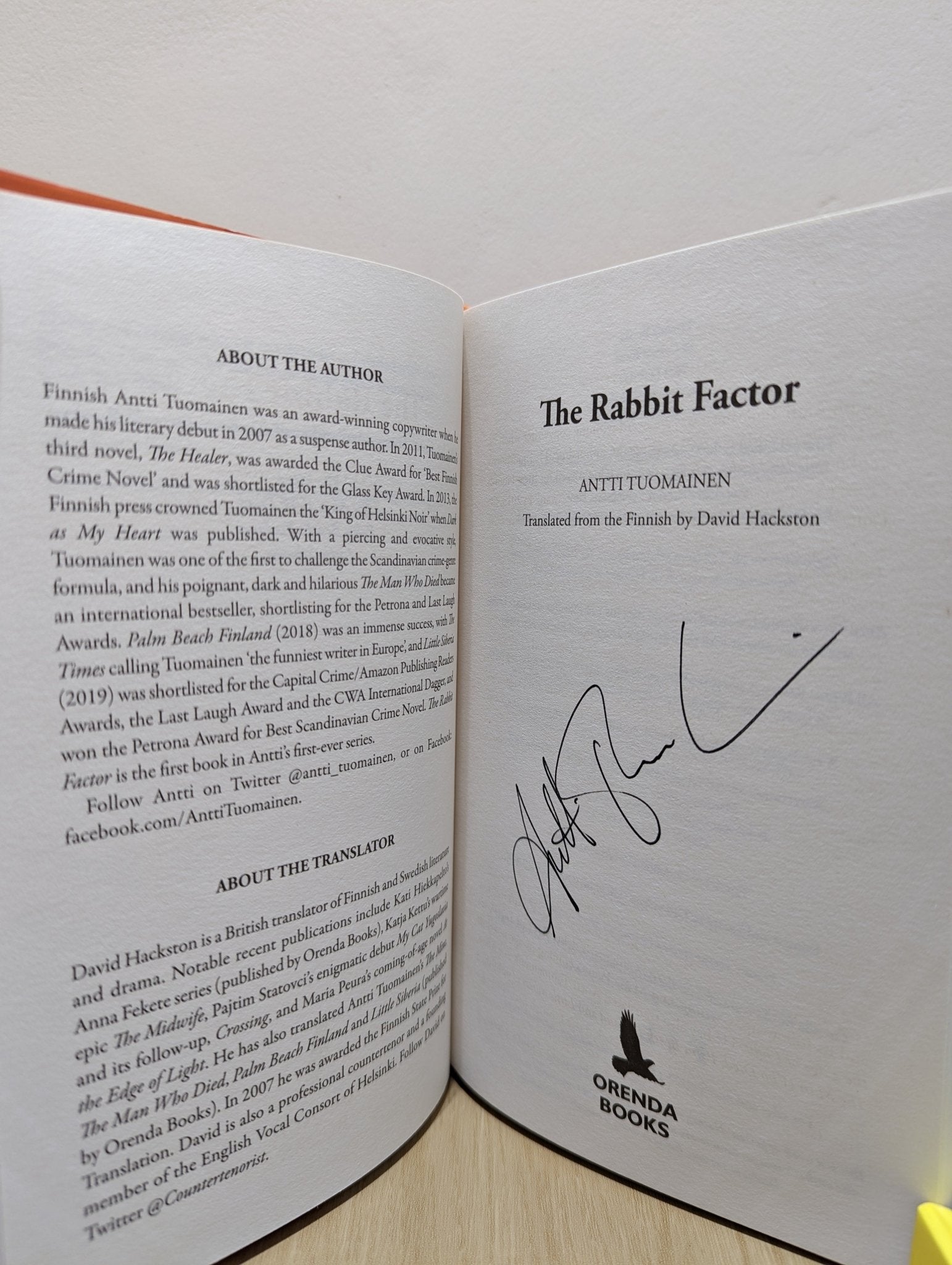 The Rabbit Factor by Antti Tuomainen (Signed) - Fialta Books