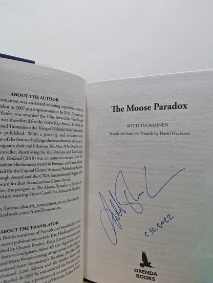 The Rabbit Factor; The Moose Paradox; The Beaver Theory by Antti Tuomainen (Signed First Edition Set) - Fialta Books