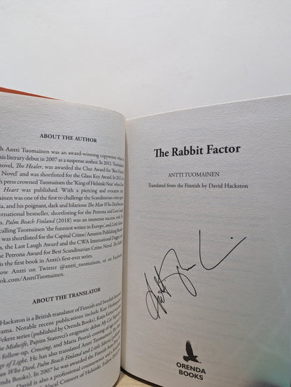 The Rabbit Factor; The Moose Paradox; The Beaver Theory by Antti Tuomainen (Signed First Edition Set) - Fialta Books