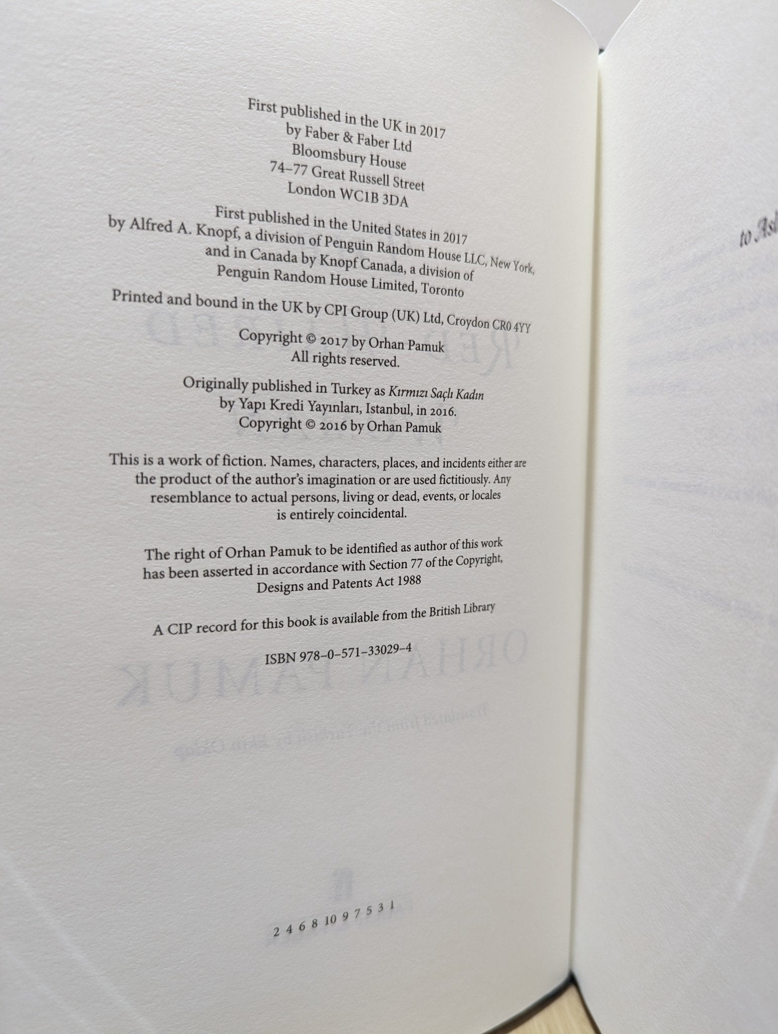 The Red - Haired Woman by Orhan Pamuk - Fialta Books