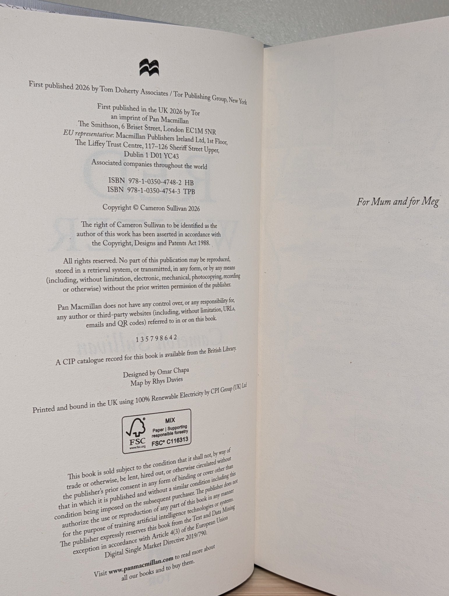 The Red Winter by Cameron Sullivan (Signed First Edition with sprayed edges) - Fialta Books