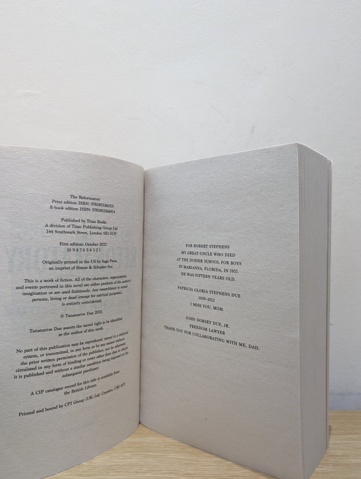 The Reformatory by Tananarive Due (Signed First Edition) - Fialta Books