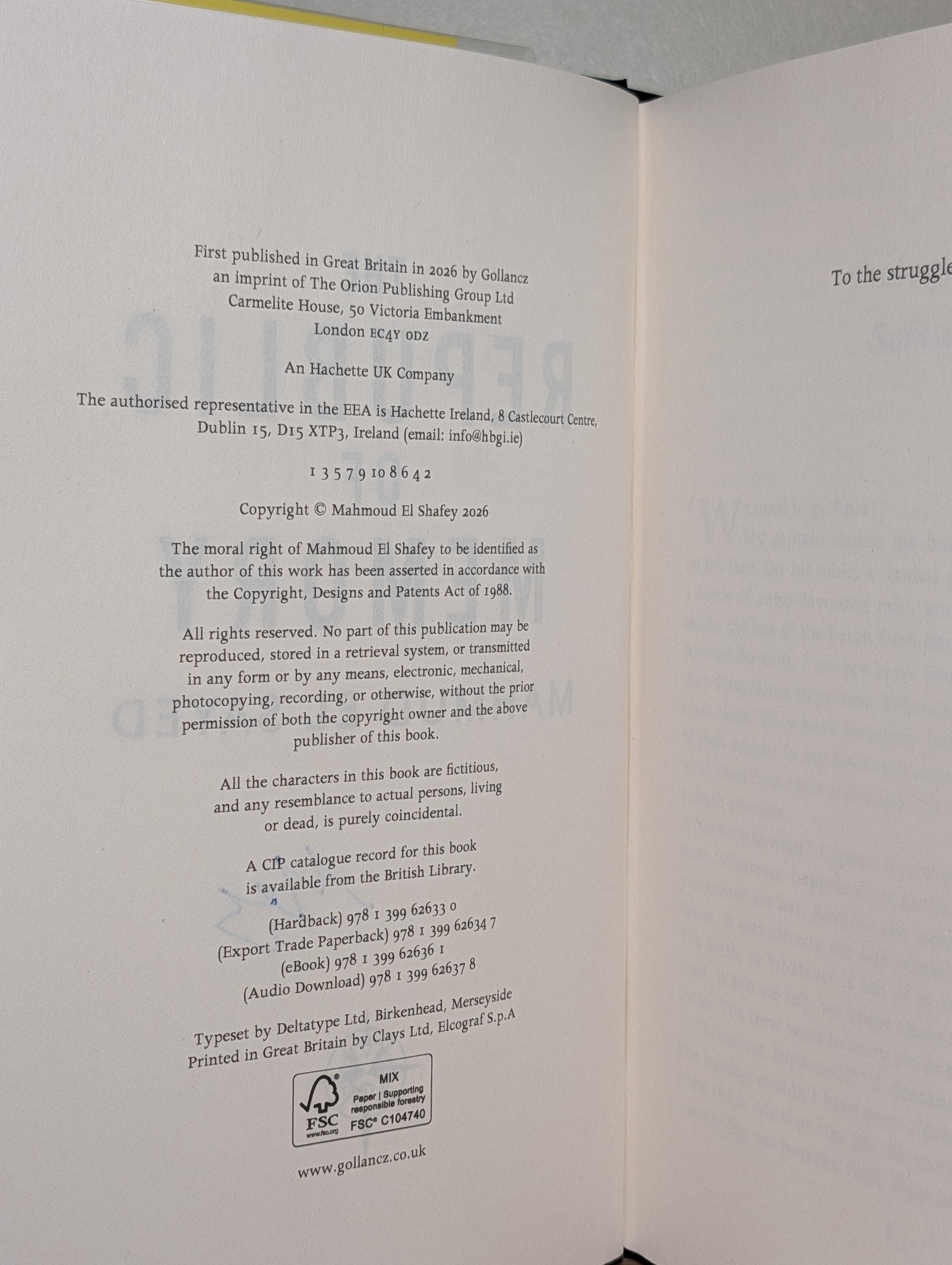 The Republic of Memory by Mahmud El Sayed (Signed First Edition) - Fialta Books