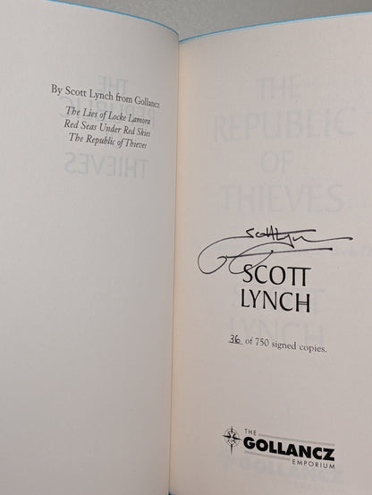 The Republic of Thieves by Scott Lynch (Signed Numbered Deluxe Edition) - Fialta Books