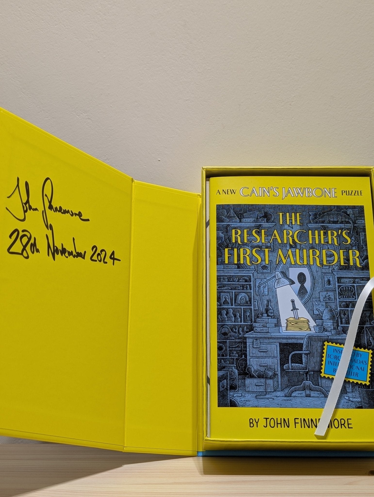 The Researcher's First Murder: A New Cain's Jawbone Puzzle by John Finnemore (Signed First Edition) - Fialta Books