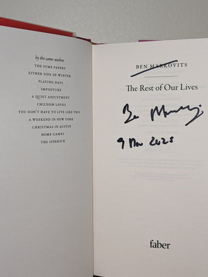 The Rest of Our Lives by Benjamin Markovits (Signed Dated) - Fialta Books