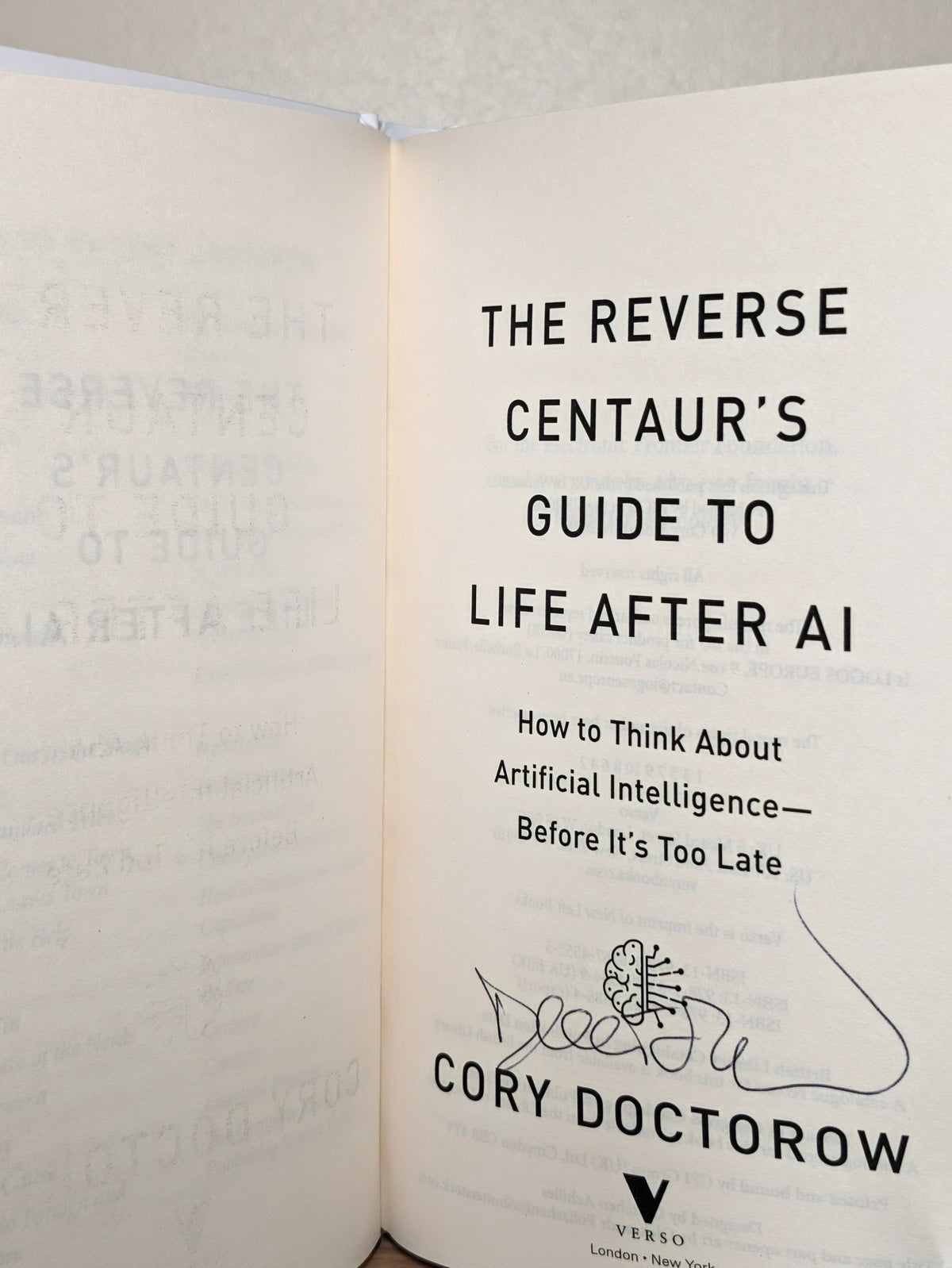 The Reverse Centaur's Guide to Life After AI by Cory Doctorow (Signed First Edition) - Fialta Books