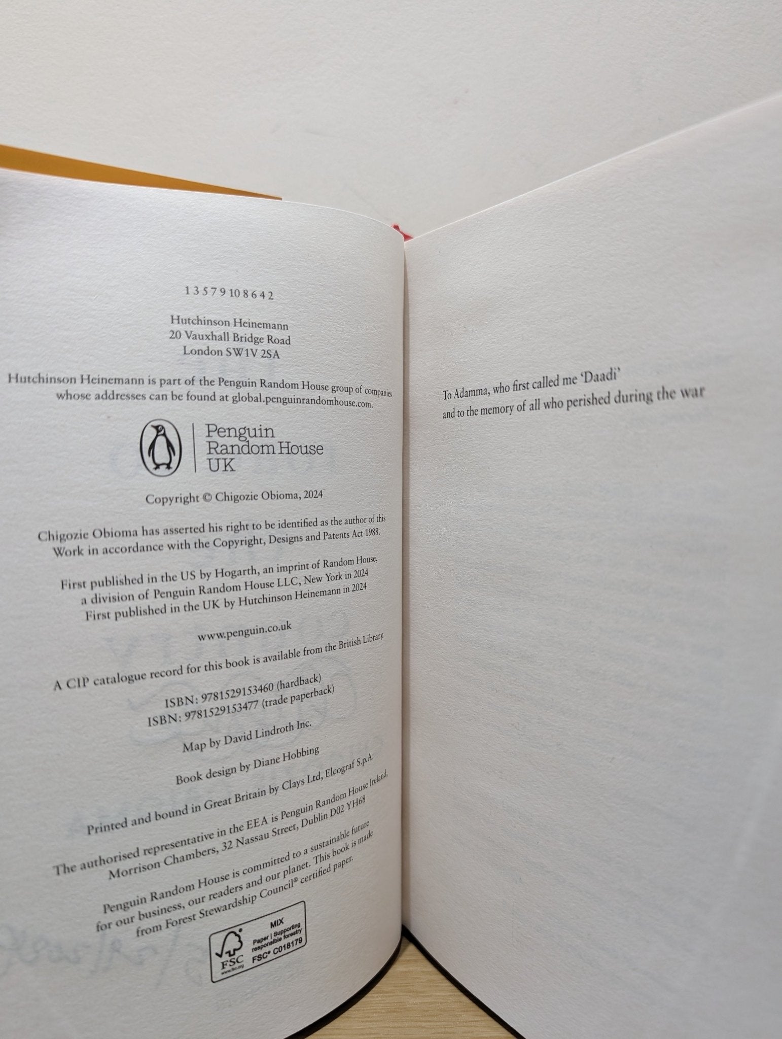 The Road to the Country by Chigozie Obioma (Signed Dated First Edition) - Fialta Books