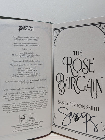 The Rose Bargain by Sasha Peyton Smith (Signed First Edition) - Fialta Books