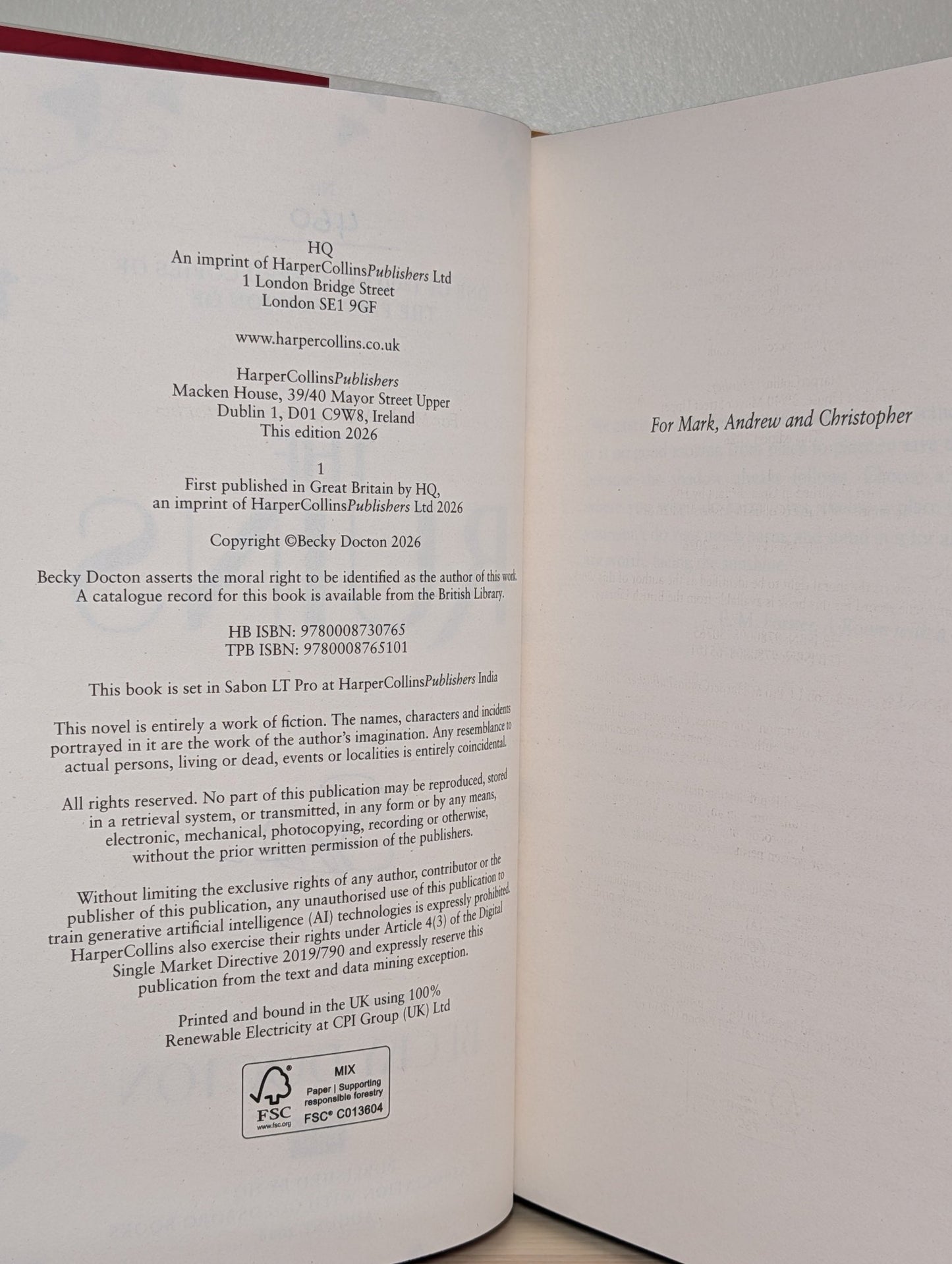 The Ruins by Becky Docton (Signed First Edition with sprayed edges) - Fialta Books