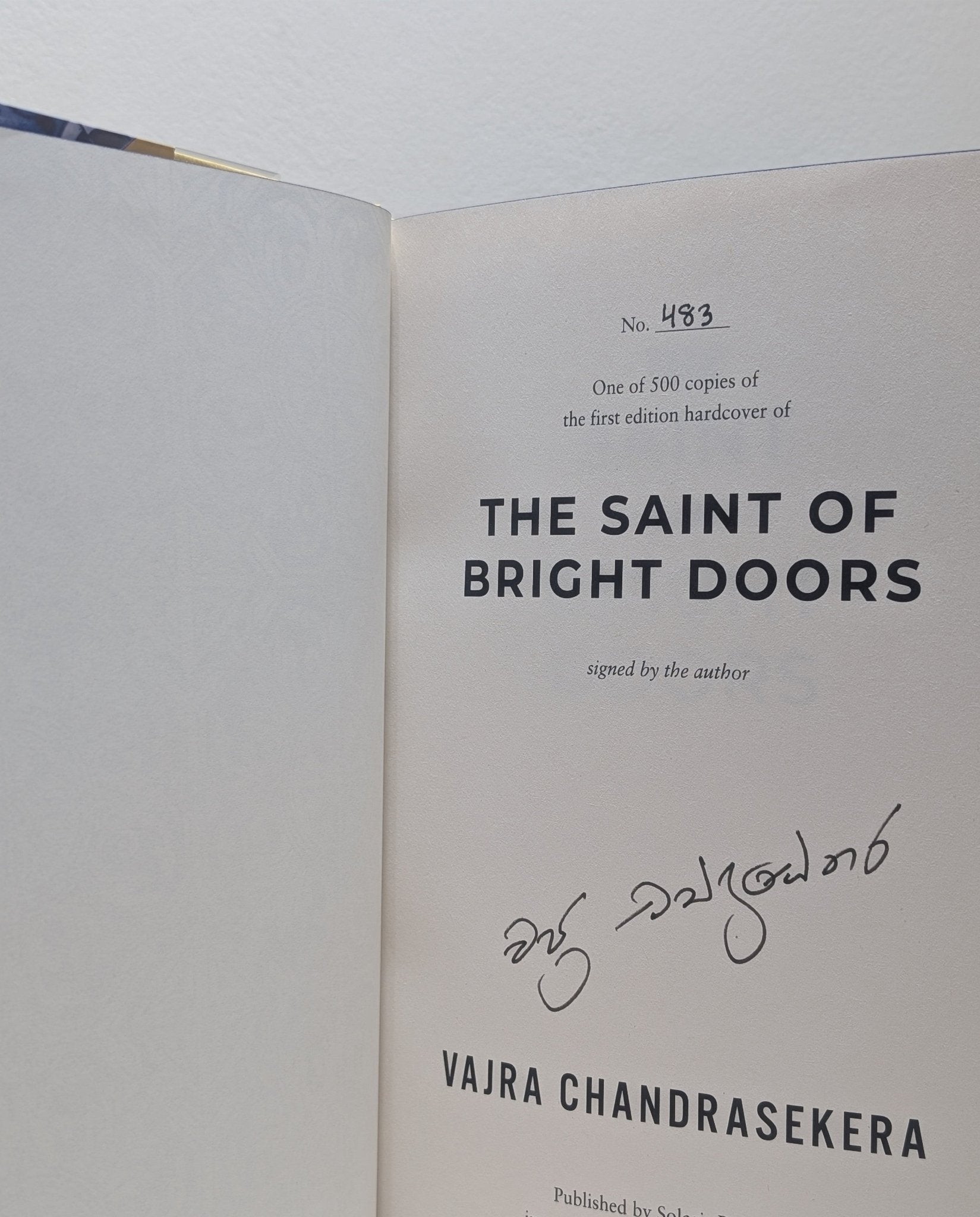 The Saint of Bright Doors by Vajra Chandrasekera (Signed Numbered Edition) - Fialta Books