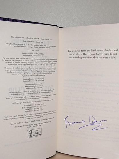 The Scandalous Ladies Football Club by Frances Quinn (Signed First Edition with sprayed edges) - Fialta Books