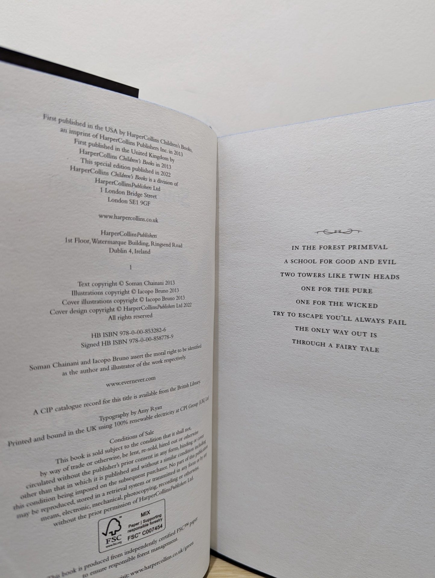 The School for Good and Evil by Soman Chainani (Signed Collector's Edition with sprayed edges) - Fialta Books