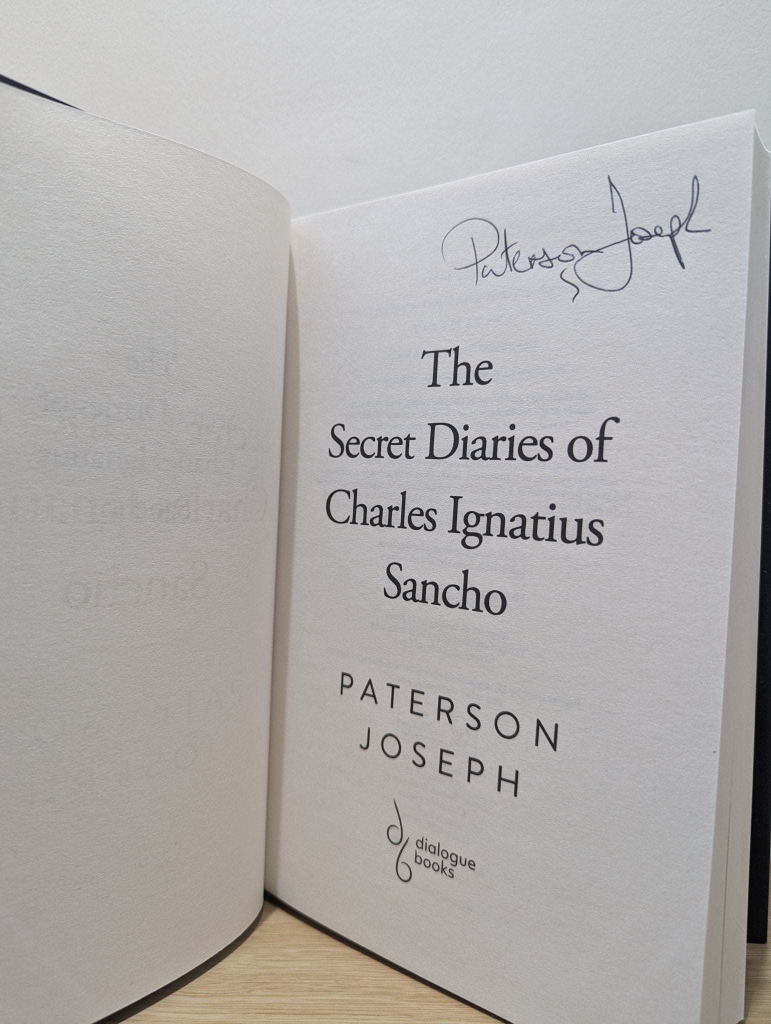 The Secret Diaries of Charles Ignatius Sancho by Paterson Joseph (Signed First Edition) - Fialta Books