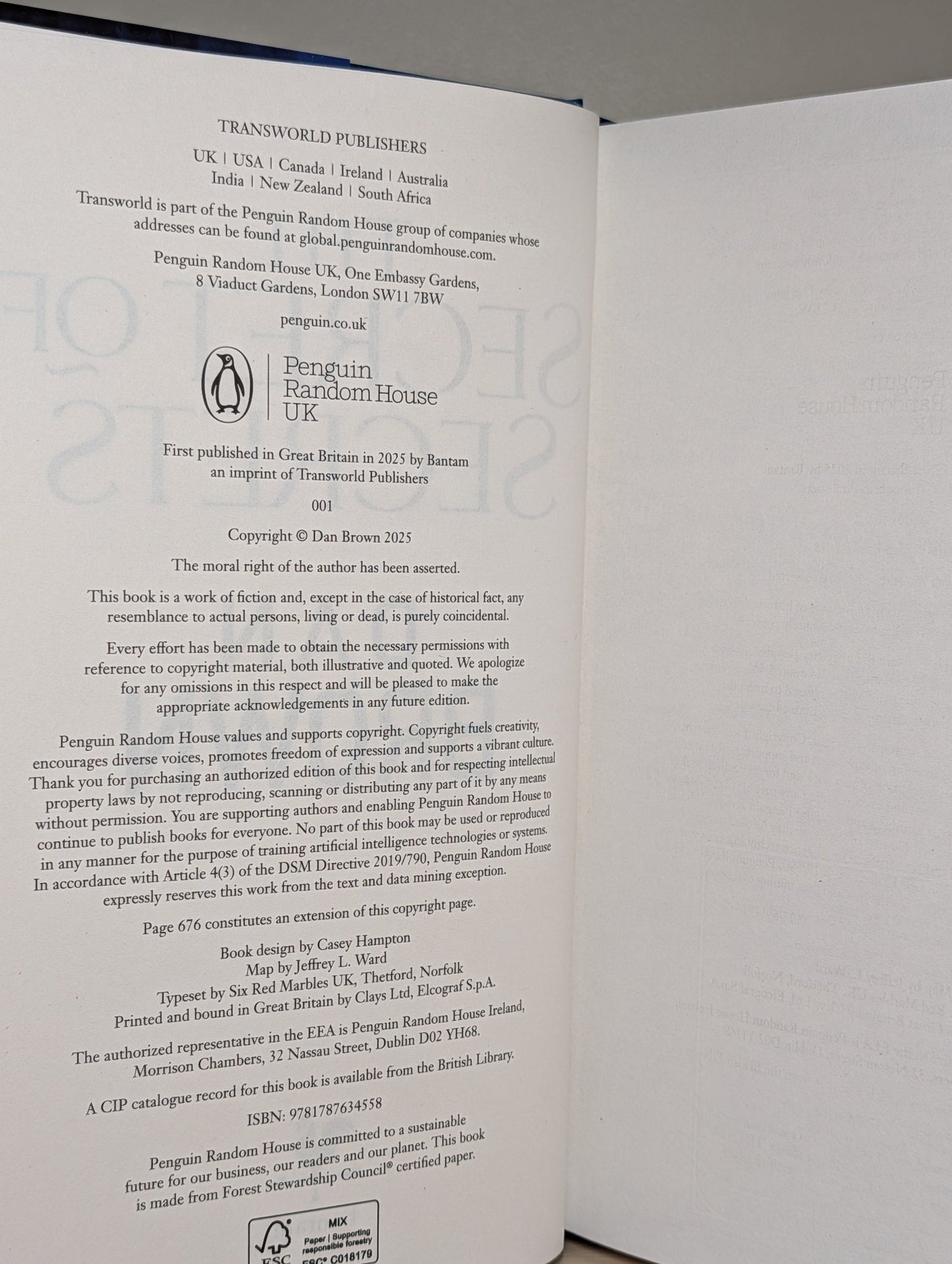 The Secret of Secrets by Dan Brown (Signed First Edition) - Fialta Books