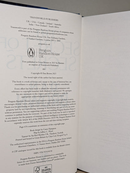 The Secret of Secrets by Dan Brown (Signed First Edition) - Fialta Books